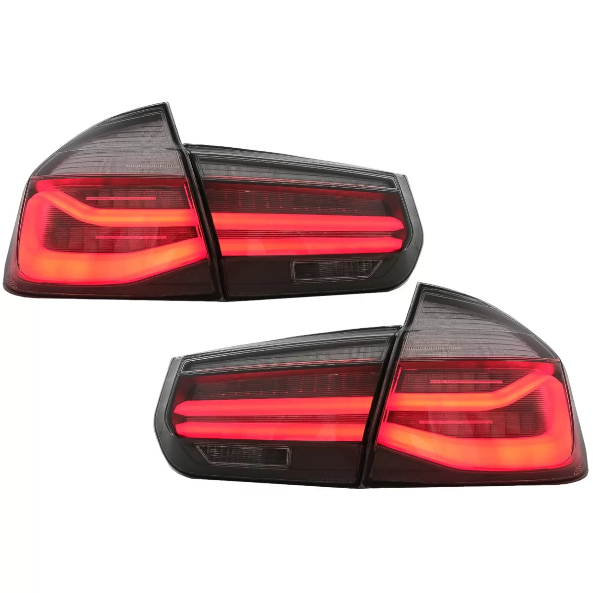 LED Taillights M Look Black Line suitable for BMW 3 Series F30 Pre LCI & LCI (2011-2019) Red Smoke Conversion to LCI Design w