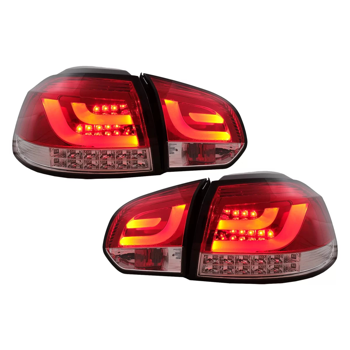 LED Taillights suitable for VW Golf 6 VI (2008-2013) Red Clear – product image 1