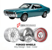 CUSTOM CLASSIC VINTAGE RESTOMOD RETRO OLD SCHOOL FORGED WHEELS RIMS for AMC JAVELIN 1967 - 1974