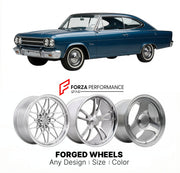CUSTOM CLASSIC VINTAGE RESTOMOD RETRO OLD SCHOOL FORGED WHEELS RIMS for AMC MARLIN 1965 - 1967