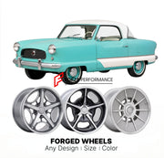 CUSTOM CLASSIC VINTAGE RESTOMOD RETRO OLD SCHOOL FORGED WHEELS RIMS for AMC METROPOLITAN 1958 - 1962