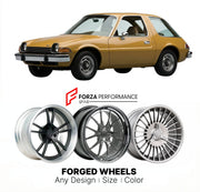 CUSTOM CLASSIC VINTAGE RESTOMOD RETRO OLD SCHOOL FORGED WHEELS RIMS for AMC PACER 1975 - 1980