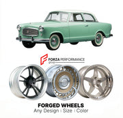 CUSTOM CLASSIC VINTAGE RESTOMOD RETRO OLD SCHOOL FORGED WHEELS RIMS for AMC RAMBLER AMERICAN 1958 - 1969