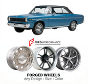 CUSTOM CLASSIC VINTAGE RESTOMOD RETRO OLD SCHOOL FORGED WHEELS RIMS for AMC ROGUE 1967 - 1968