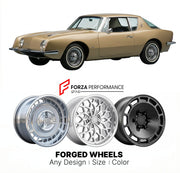 CUSTOM CLASSIC VINTAGE RESTOMOD RETRO OLD SCHOOL FORGED WHEELS RIMS for AVANTI II 1965 - 1966
