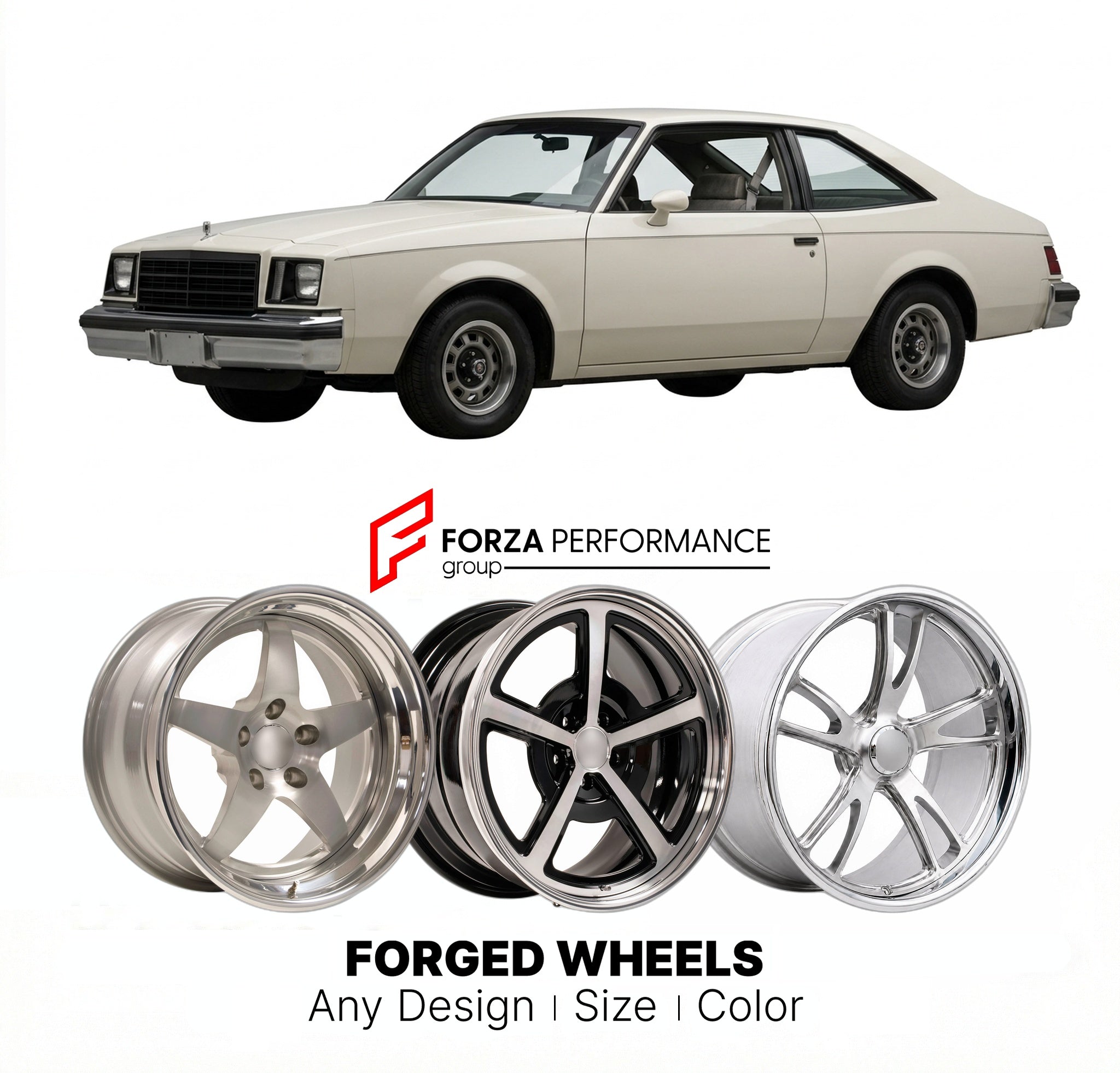CUSTOM CLASSIC VINTAGE RESTOMOD RETRO OLD SCHOOL FORGED WHEELS RIMS for BUICK CENTURY TURBO 1980 - 1981