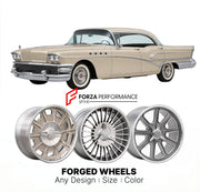 CUSTOM CLASSIC VINTAGE RESTOMOD RETRO OLD SCHOOL FORGED WHEELS RIMS for BUICK LIMITED 1958 - 1958