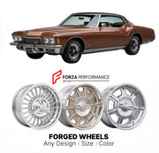 CUSTOM CLASSIC VINTAGE RESTOMOD RETRO OLD SCHOOL FORGED WHEELS RIMS for BUICK RIVIERA GS STAGE 1 1973 - 1974