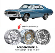 CUSTOM CLASSIC VINTAGE RESTOMOD RETRO OLD SCHOOL FORGED WHEELS RIMS for BUICK SKYLARK GS 350 1968 - 1972