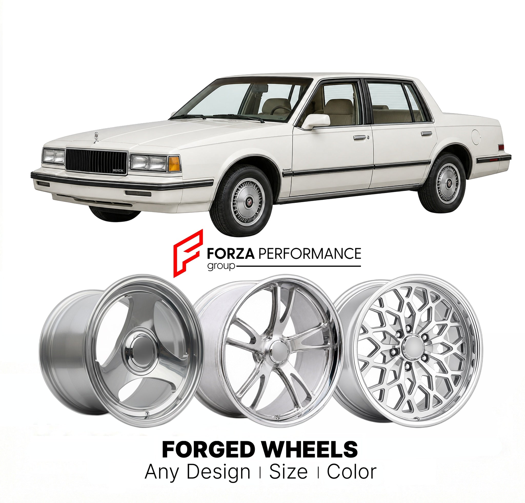 CUSTOM CLASSIC VINTAGE RESTOMOD RETRO OLD SCHOOL FORGED WHEELS RIMS for BUICK SOMERSET 1985 - 1985