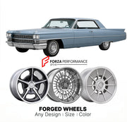 CUSTOM CLASSIC VINTAGE RESTOMOD RETRO OLD SCHOOL FORGED WHEELS RIMS for CADILLAC DEVILLE 1961 - 1964