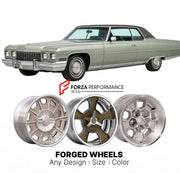 CUSTOM CLASSIC VINTAGE RESTOMOD RETRO OLD SCHOOL FORGED WHEELS RIMS for CADILLAC DEVILLE 1971 - 1976