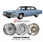 CUSTOM CLASSIC VINTAGE RESTOMOD RETRO OLD SCHOOL FORGED WHEELS RIMS for CADILLAC FLEETWOOD 1971 - 1976