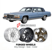 CUSTOM CLASSIC VINTAGE RESTOMOD RETRO OLD SCHOOL FORGED WHEELS RIMS for CADILLAC FLEETWOOD 1985 - 1990