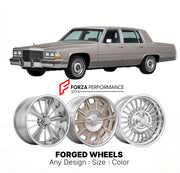 CUSTOM CLASSIC VINTAGE RESTOMOD RETRO OLD SCHOOL FORGED WHEELS RIMS for CADILLAC FLEETWOOD BROUGHAM 1985 - 1990