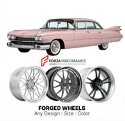 CUSTOM CLASSIC VINTAGE RESTOMOD RETRO OLD SCHOOL FORGED WHEELS RIMS for CADILLAC SEDAN DE VILLE 1959 - 1960