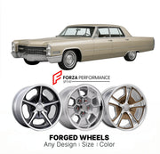 CUSTOM CLASSIC VINTAGE RESTOMOD RETRO OLD SCHOOL FORGED WHEELS RIMS for CADILLAC SEDAN DE VILLE 1965 - 1970