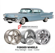 CUSTOM CLASSIC VINTAGE RESTOMOD RETRO OLD SCHOOL FORGED WHEELS RIMS for CADILLAC SERIES 70 1958 - 1987