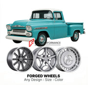 CUSTOM CLASSIC VINTAGE RESTOMOD RETRO OLD SCHOOL FORGED WHEELS RIMS for CHEVROLET APACHE 1958 - 1959