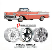 CUSTOM CLASSIC VINTAGE RESTOMOD RETRO OLD SCHOOL FORGED WHEELS RIMS for CHEVROLET BEL AIR CONVERTIBLE 1958 - 1975
