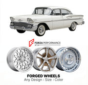 CUSTOM CLASSIC VINTAGE RESTOMOD RETRO OLD SCHOOL FORGED WHEELS RIMS for CHEVROLET BISCAYNE 1958 - 1975