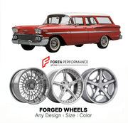 CUSTOM CLASSIC VINTAGE RESTOMOD RETRO OLD SCHOOL FORGED WHEELS RIMS for CHEVROLET BROOKWOOD 1958 - 1961