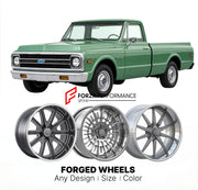 CUSTOM CLASSIC VINTAGE RESTOMOD RETRO OLD SCHOOL FORGED WHEELS RIMS for CHEVROLET C10 1973 - 1986