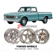 CUSTOM CLASSIC VINTAGE RESTOMOD RETRO OLD SCHOOL FORGED WHEELS RIMS for CHEVROLET C20 1967 - 1972