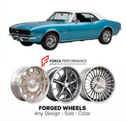 CUSTOM CLASSIC VINTAGE RESTOMOD RETRO OLD SCHOOL FORGED WHEELS RIMS for CHEVROLET CAMARO 1967 - 1969