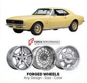 CUSTOM CLASSIC VINTAGE RESTOMOD RETRO OLD SCHOOL FORGED WHEELS RIMS for CHEVROLET CAMARO RS 1967 - 1969