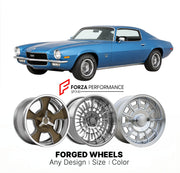 CUSTOM CLASSIC VINTAGE RESTOMOD RETRO OLD SCHOOL FORGED WHEELS RIMS for CHEVROLET CAMARO SS 1970 - 1974