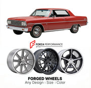 CUSTOM CLASSIC VINTAGE RESTOMOD RETRO OLD SCHOOL FORGED WHEELS RIMS for CHEVROLET CHEVELLE 1964 - 1967