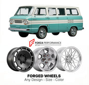 CUSTOM CLASSIC VINTAGE RESTOMOD RETRO OLD SCHOOL FORGED WHEELS RIMS for CHEVROLET GREENBRIER 1961 - 1965