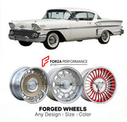 CUSTOM CLASSIC VINTAGE RESTOMOD RETRO OLD SCHOOL FORGED WHEELS RIMS for CHEVROLET IMPALA 1958 - 1964