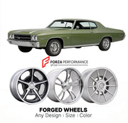 CUSTOM CLASSIC VINTAGE RESTOMOD RETRO OLD SCHOOL FORGED WHEELS RIMS for CHEVROLET IMPALA SS 1971 - 1976