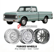CUSTOM CLASSIC VINTAGE RESTOMOD RETRO OLD SCHOOL FORGED WHEELS RIMS for CHEVROLET K10 1967 - 1972