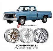 CUSTOM CLASSIC VINTAGE RESTOMOD RETRO OLD SCHOOL FORGED WHEELS RIMS for CHEVROLET K10 1973 - 1986