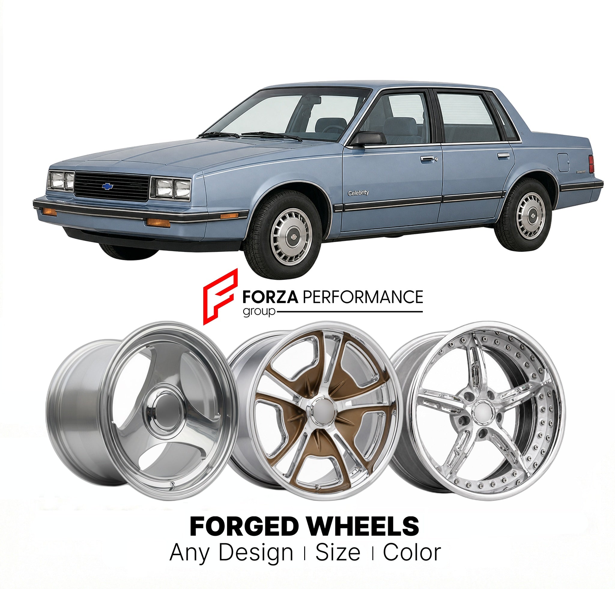 CUSTOM CLASSIC VINTAGE RESTOMOD RETRO OLD SCHOOL FORGED WHEELS RIMS for CHEVROLET MALIBU 1984 - 1990