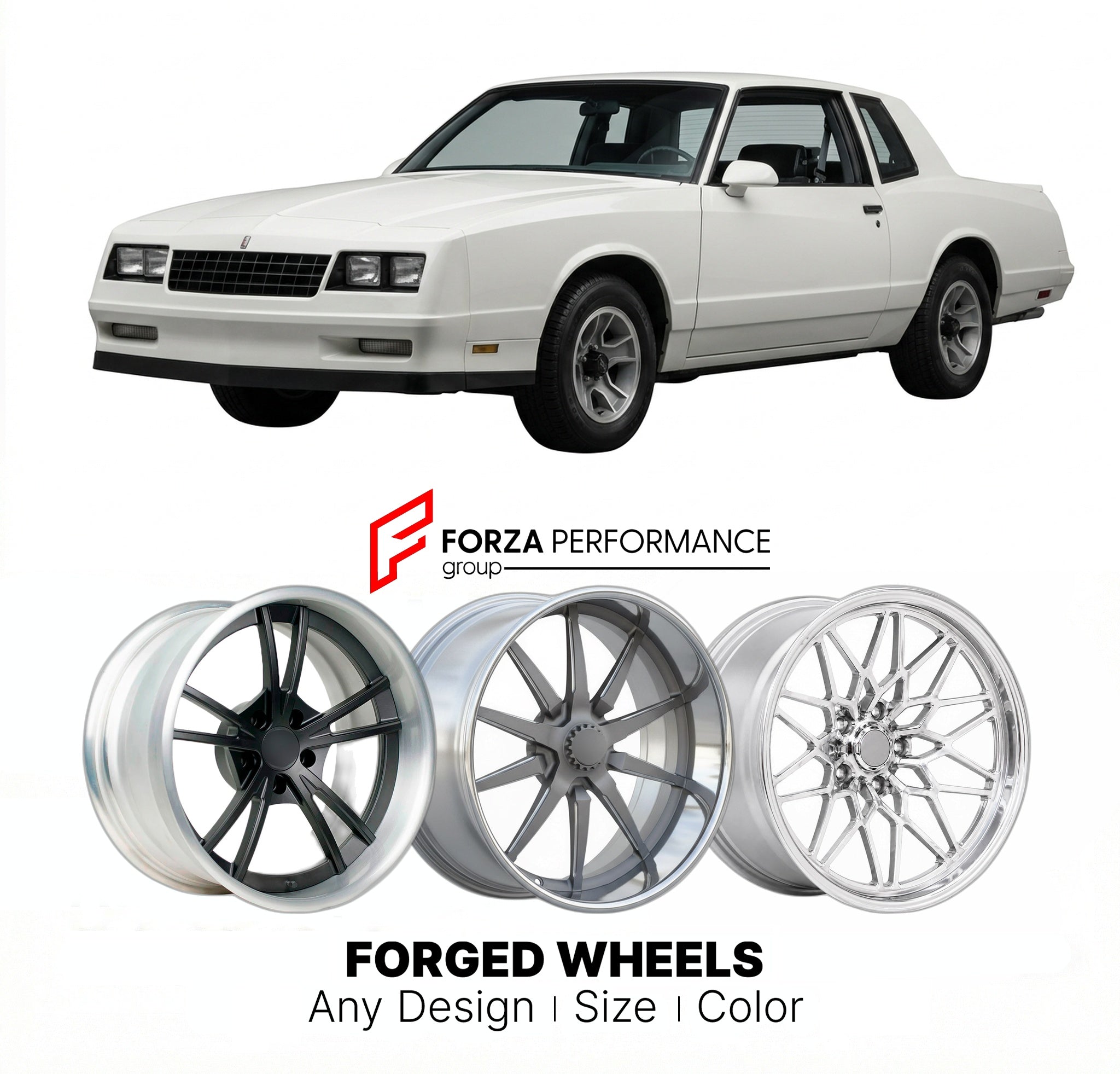 CUSTOM CLASSIC VINTAGE RESTOMOD RETRO OLD SCHOOL FORGED WHEELS RIMS for CHEVROLET MONTE CARLO SS 1983 - 1988