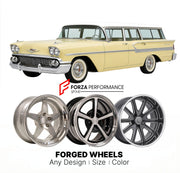 CUSTOM CLASSIC VINTAGE RESTOMOD RETRO OLD SCHOOL FORGED WHEELS RIMS for CHEVROLET NOMAD 1958 - 1972