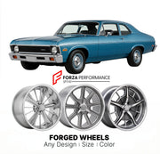 CUSTOM CLASSIC VINTAGE RESTOMOD RETRO OLD SCHOOL FORGED WHEELS RIMS for CHEVROLET NOVA 1973 - 1974