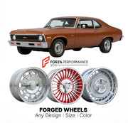 CUSTOM CLASSIC VINTAGE RESTOMOD RETRO OLD SCHOOL FORGED WHEELS RIMS for CHEVROLET NOVA 1975 - 1979