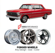 CUSTOM CLASSIC VINTAGE RESTOMOD RETRO OLD SCHOOL FORGED WHEELS RIMS for CHEVROLET NOVA SS 1963 - 1965