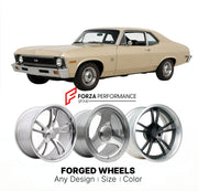 CUSTOM CLASSIC VINTAGE RESTOMOD RETRO OLD SCHOOL FORGED WHEELS RIMS for CHEVROLET NOVA SS 1973 - 1974