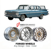 CUSTOM CLASSIC VINTAGE RESTOMOD RETRO OLD SCHOOL FORGED WHEELS RIMS for CHEVROLET PARKWOOD 1959 - 1961