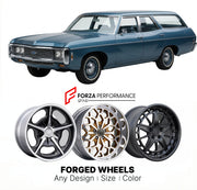 CUSTOM CLASSIC VINTAGE RESTOMOD RETRO OLD SCHOOL FORGED WHEELS RIMS for CHEVROLET TOWNSMAN 1969 - 1972