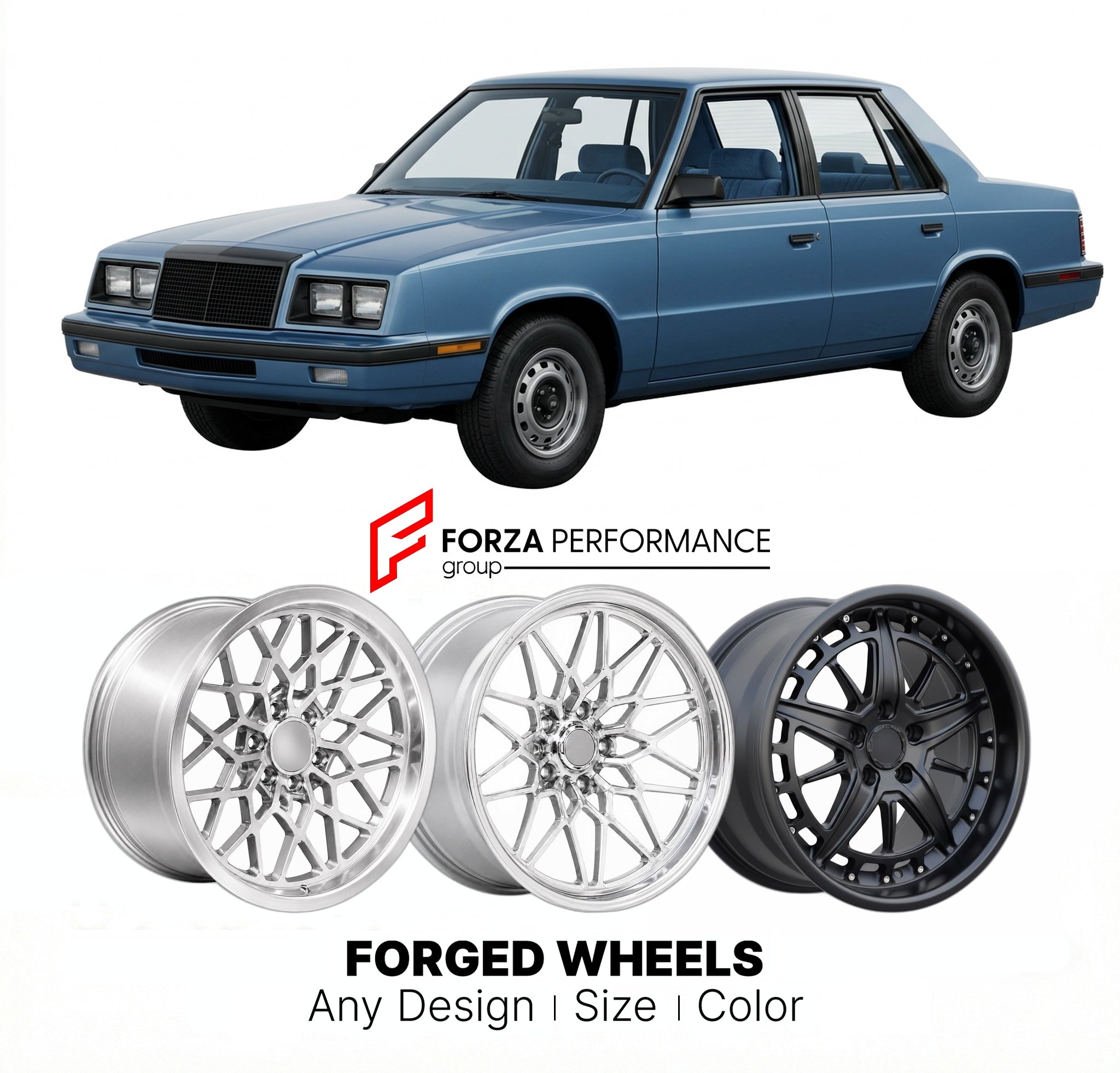 CUSTOM CLASSIC VINTAGE RESTOMOD RETRO OLD SCHOOL FORGED WHEELS RIMS for CHRYSLER E CLASS 1982 - 1984