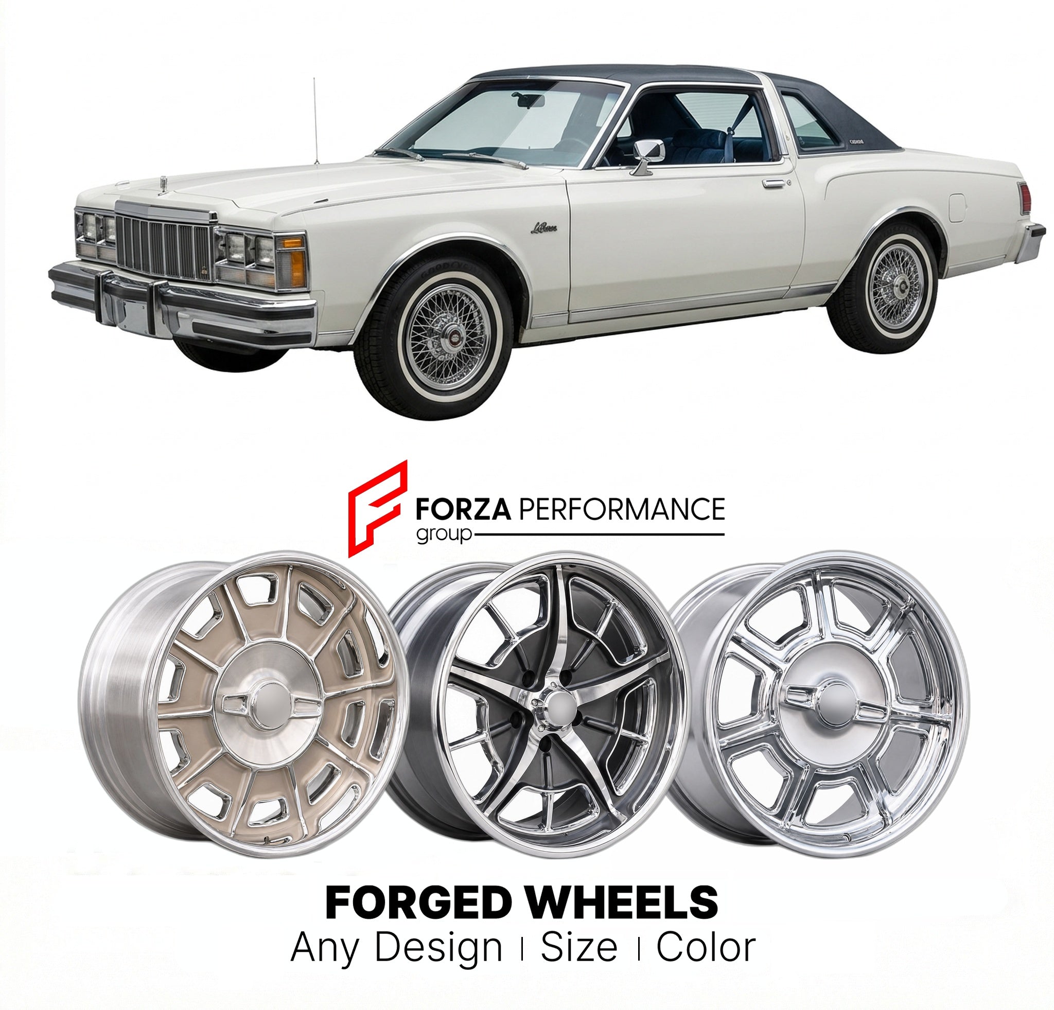 CUSTOM CLASSIC VINTAGE RESTOMOD RETRO OLD SCHOOL FORGED WHEELS RIMS for CHRYSLER LEBARON 1977 - 1990