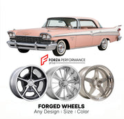 CUSTOM CLASSIC VINTAGE RESTOMOD RETRO OLD SCHOOL FORGED WHEELS RIMS for DESOTO FIREFLITE 1958 - 1960