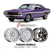 CUSTOM CLASSIC VINTAGE RESTOMOD RETRO OLD SCHOOL FORGED WHEELS RIMS for DODGE CHALLENGER R/T 1970 - 1974